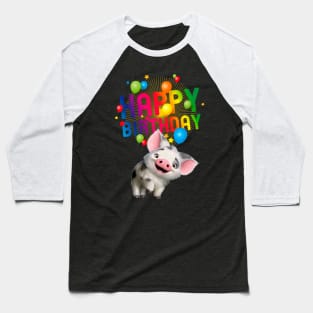 Happy Birthday Graphic Style Baseball T-Shirt